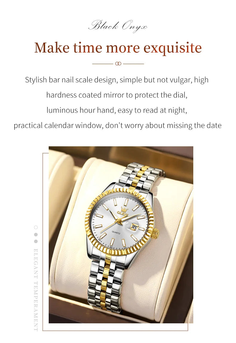 Elegant Ladies’ Waterproof Quartz Watch