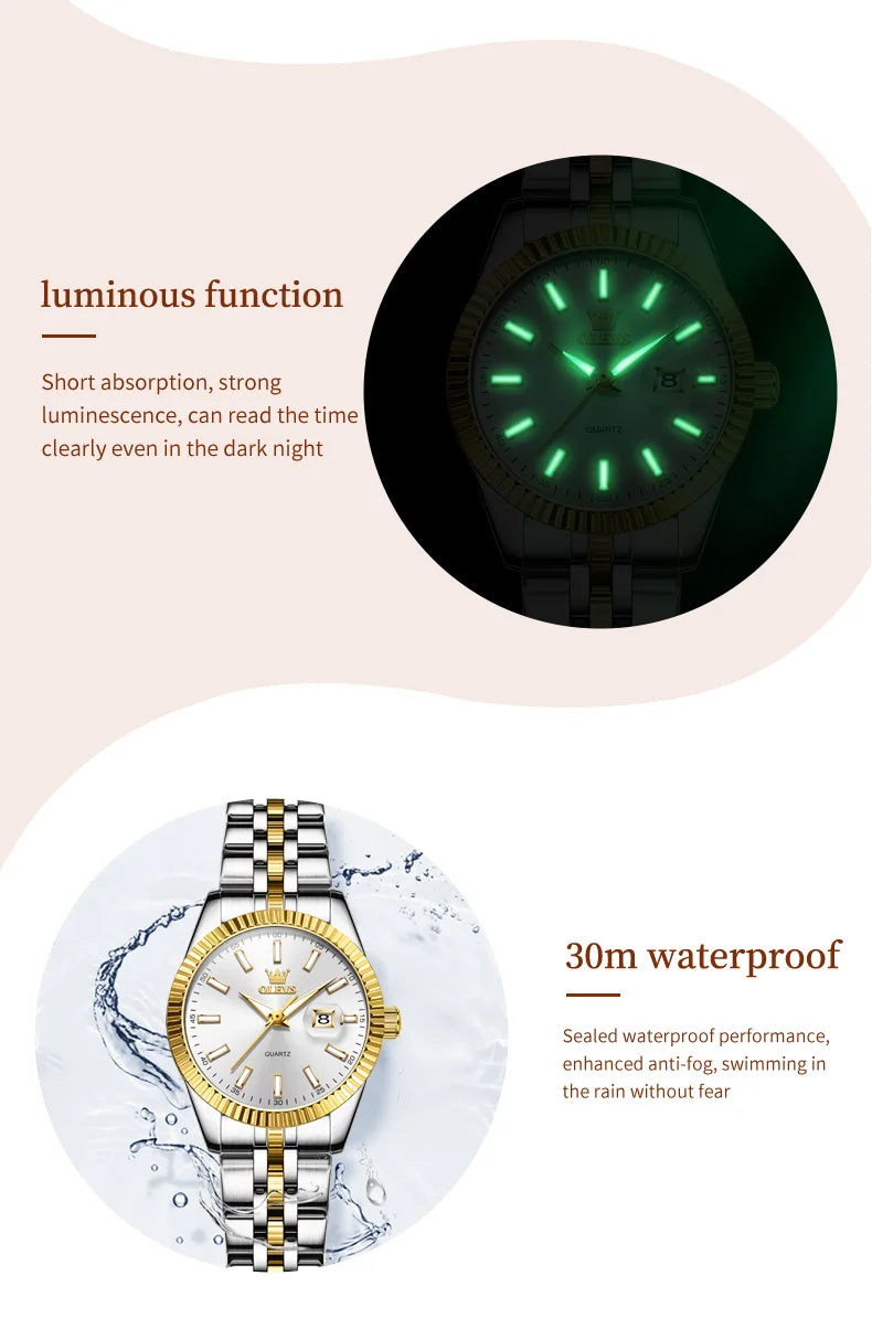 Elegant Ladies’ Waterproof Quartz Watch
