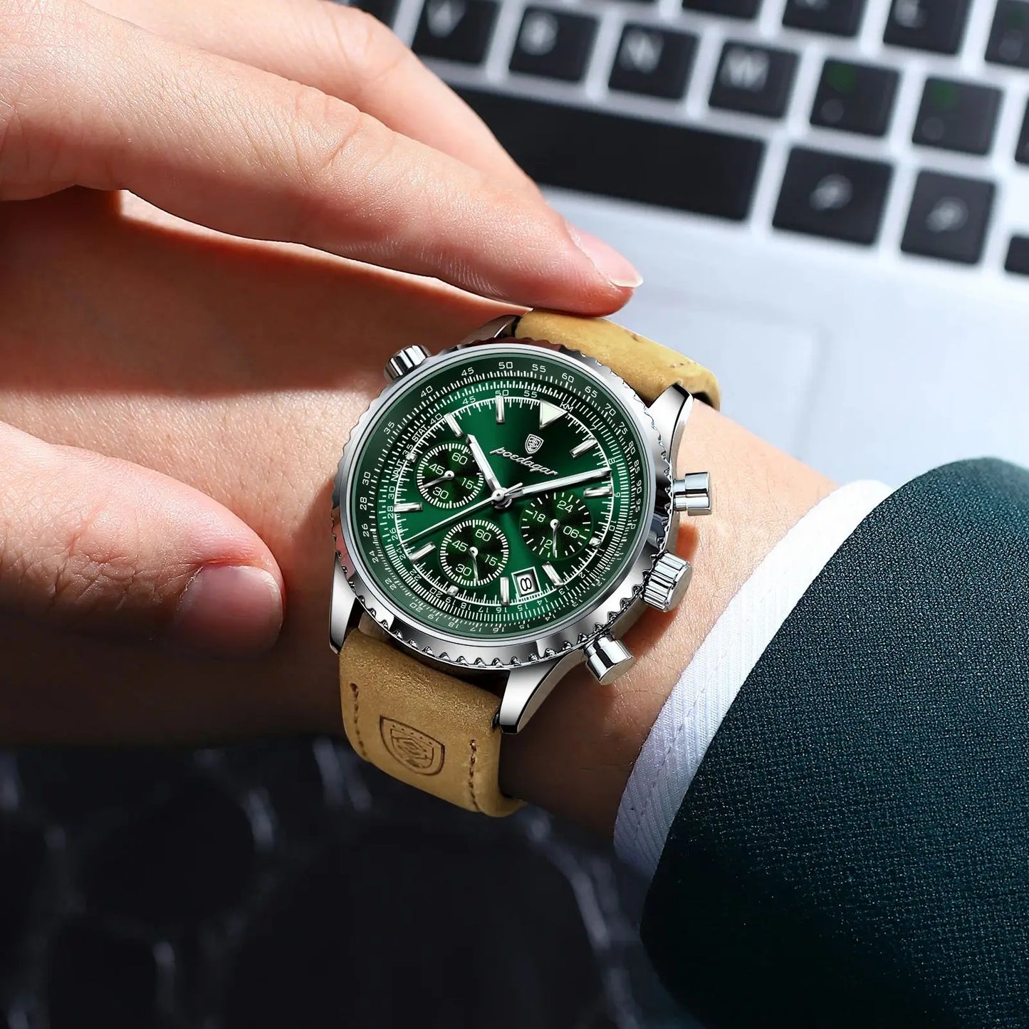 Luxury Mens Styled Leather Strap Watch